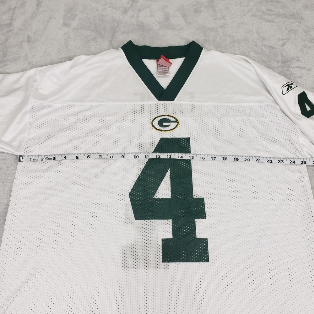 Reebok Green Bay‎ Packers Brett Favre 4 NFL Jersey White Men's XL Football Shirt - Picture 4 of 10